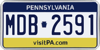 PA license plate MDB2591