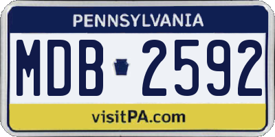 PA license plate MDB2592