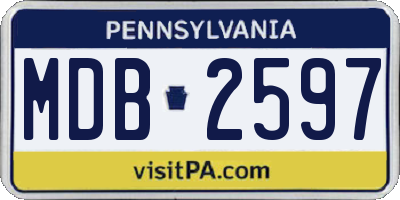 PA license plate MDB2597