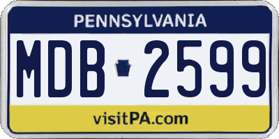 PA license plate MDB2599