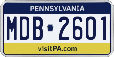 PA license plate MDB2601