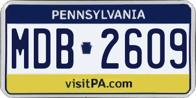 PA license plate MDB2609
