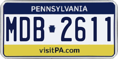 PA license plate MDB2611