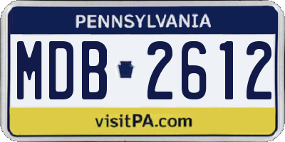 PA license plate MDB2612