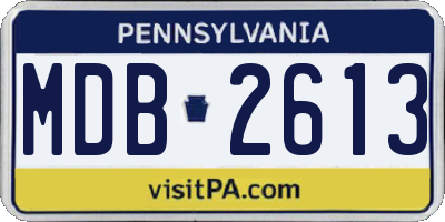 PA license plate MDB2613