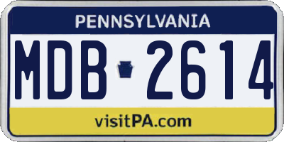 PA license plate MDB2614