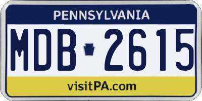 PA license plate MDB2615