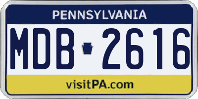 PA license plate MDB2616