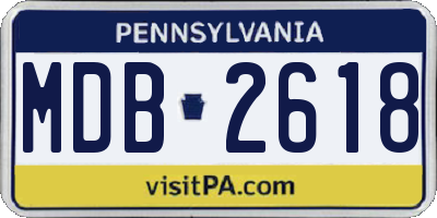 PA license plate MDB2618