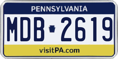 PA license plate MDB2619