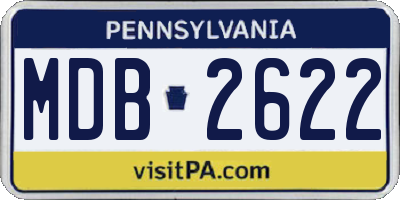 PA license plate MDB2622