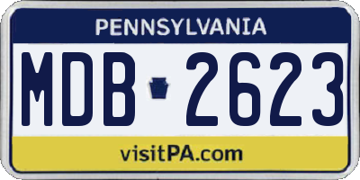 PA license plate MDB2623