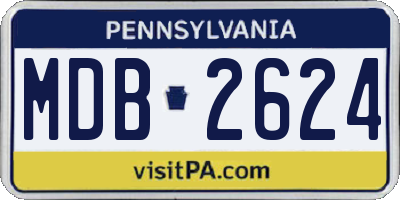 PA license plate MDB2624