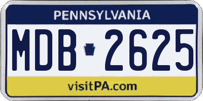 PA license plate MDB2625