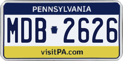 PA license plate MDB2626