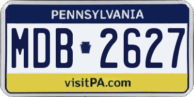 PA license plate MDB2627