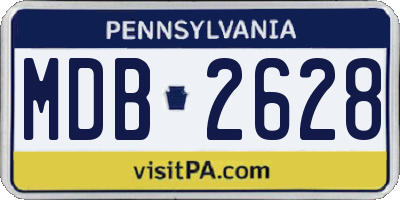PA license plate MDB2628