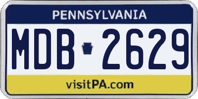 PA license plate MDB2629