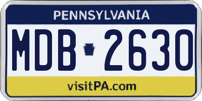 PA license plate MDB2630