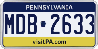 PA license plate MDB2633