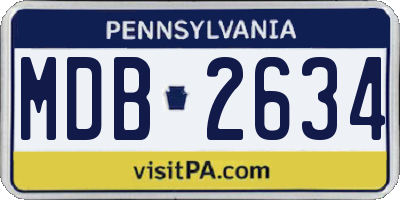 PA license plate MDB2634