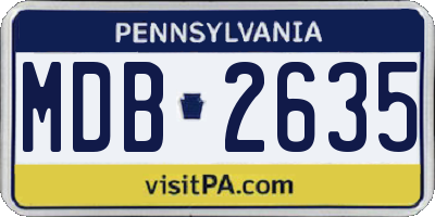 PA license plate MDB2635