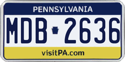 PA license plate MDB2636