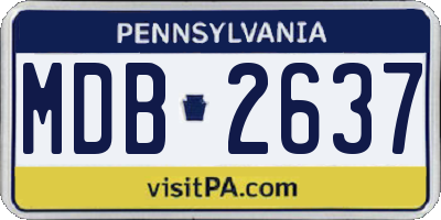 PA license plate MDB2637