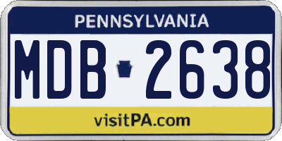 PA license plate MDB2638