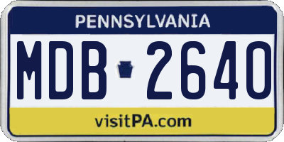 PA license plate MDB2640