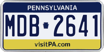 PA license plate MDB2641