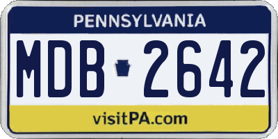 PA license plate MDB2642