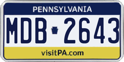 PA license plate MDB2643