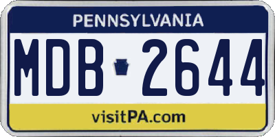 PA license plate MDB2644
