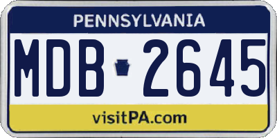 PA license plate MDB2645