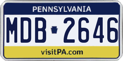 PA license plate MDB2646