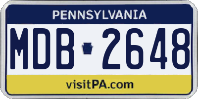 PA license plate MDB2648