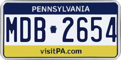 PA license plate MDB2654