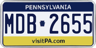 PA license plate MDB2655