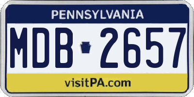 PA license plate MDB2657