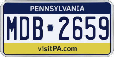PA license plate MDB2659