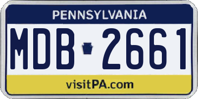 PA license plate MDB2661