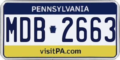 PA license plate MDB2663