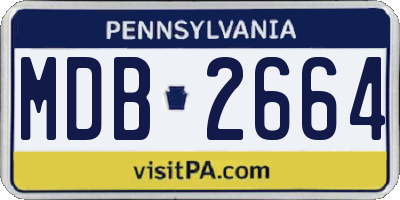 PA license plate MDB2664