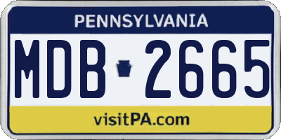 PA license plate MDB2665