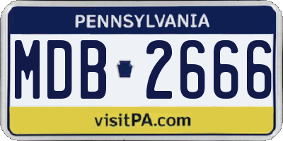 PA license plate MDB2666