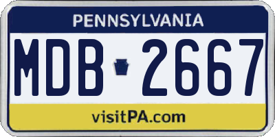 PA license plate MDB2667