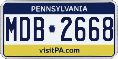 PA license plate MDB2668