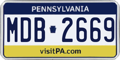 PA license plate MDB2669