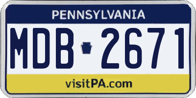 PA license plate MDB2671